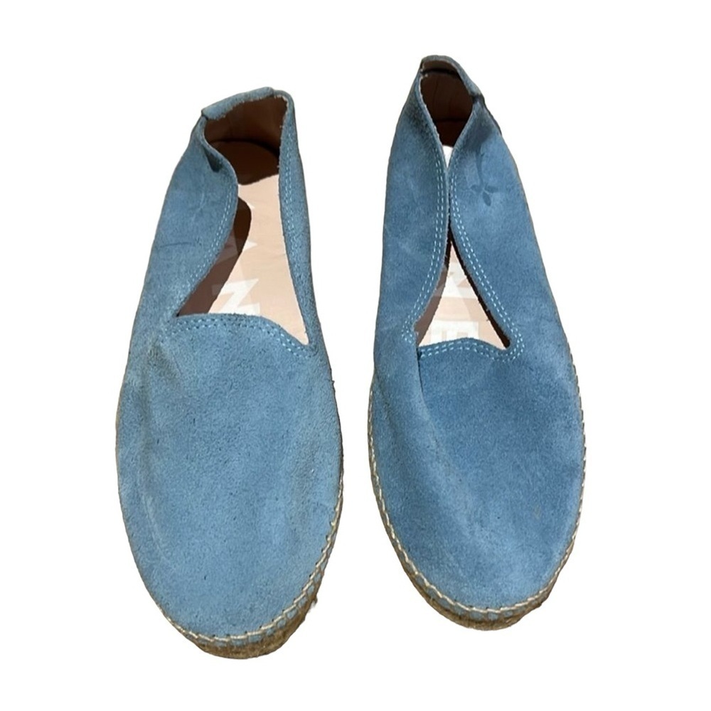 Manabi Suede Sky Blue Platform Espadrilles Flat Shoes Women’s Size 38 Shoes